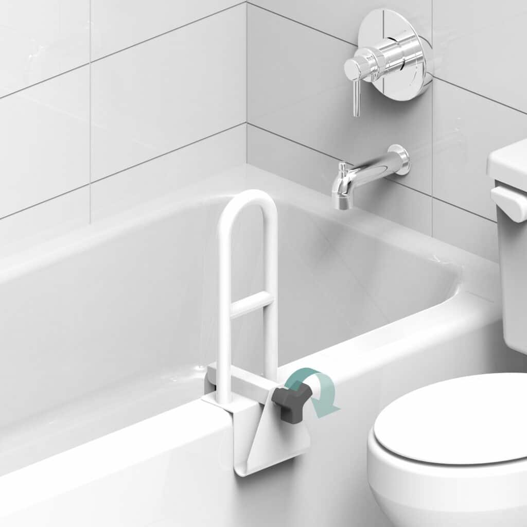 Easy Mount Tub Rail with 15" Grip Handle