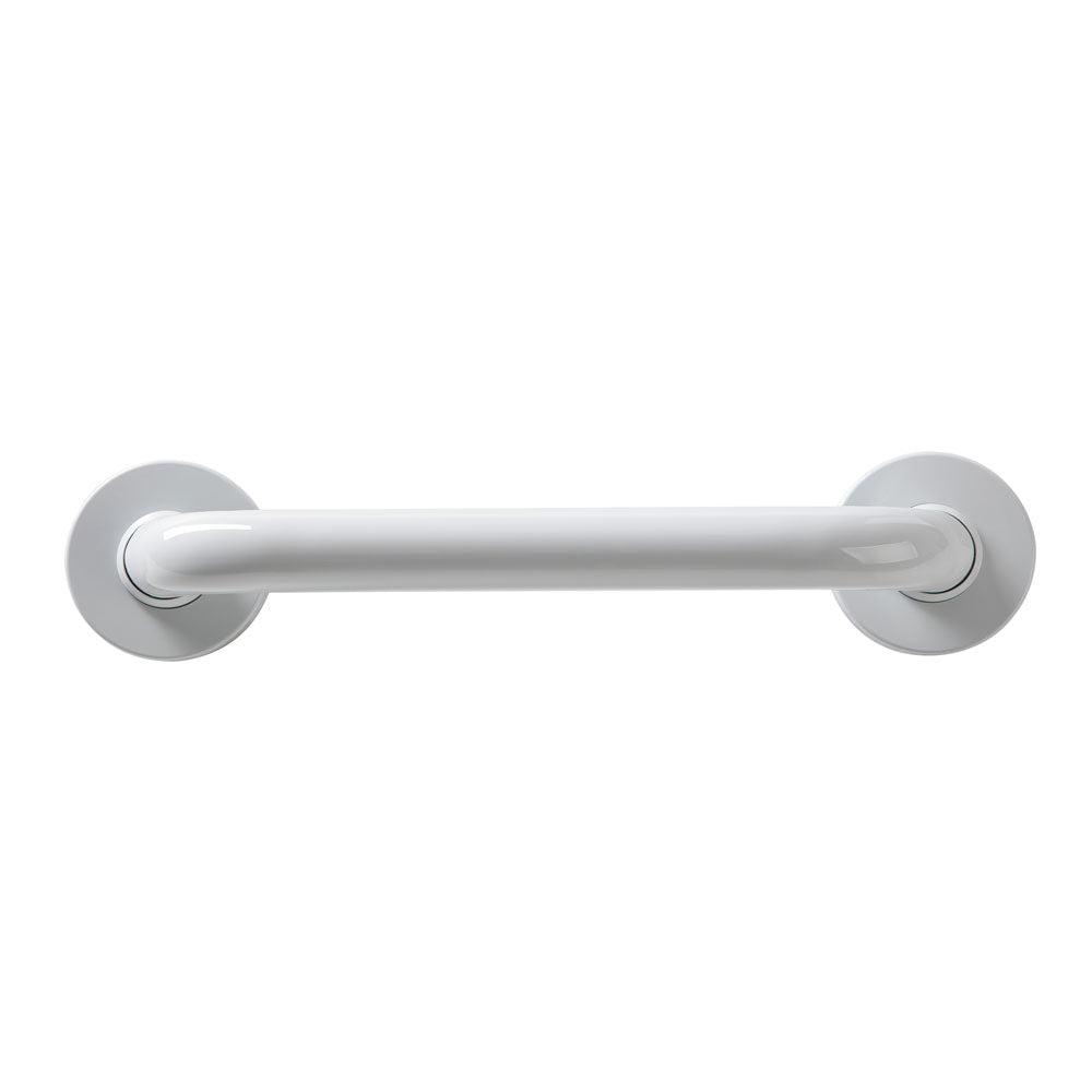 Grab bars all have a 1 ¼” diameter which makes them comfortable for both large and small hands. They are easy to clean with just dish soap and a soft cloth. Available in 5 colors and 7 lengths. All sizes are ADA rated. The 16”, 18”, 24”, 32”, 36” have a 500-pound load capacity. The 42” and 48” lengths have a 330-pound load capacity.