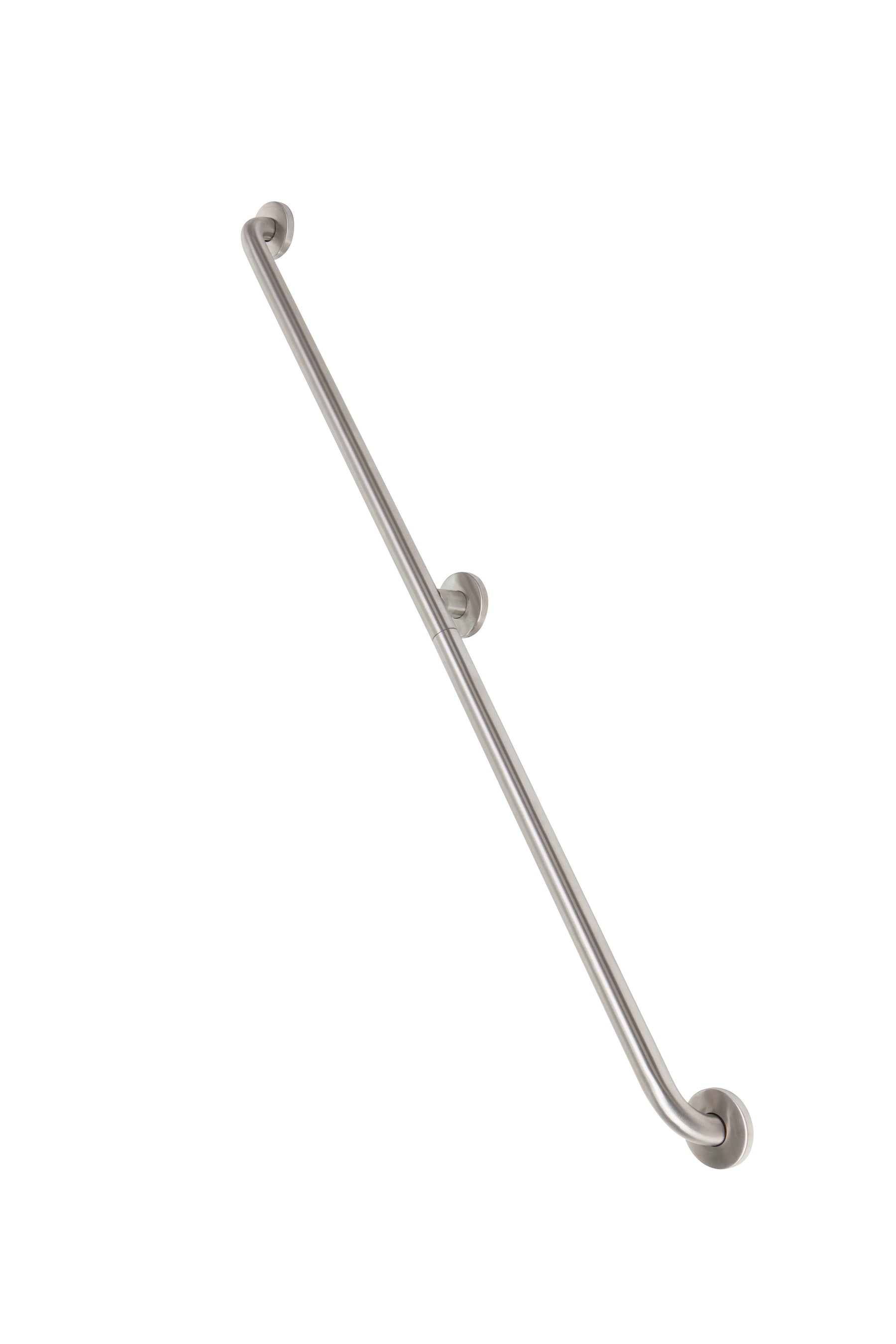 52" Extra Long Grab Bar, 3 Flange, Stainless Steel