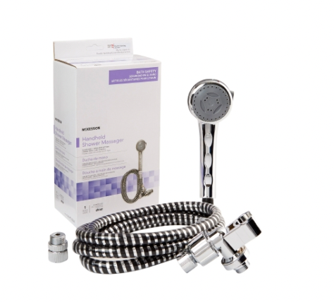 Chrome Handheld Shower Head with 84 Inch Hose and Mounting Bracket