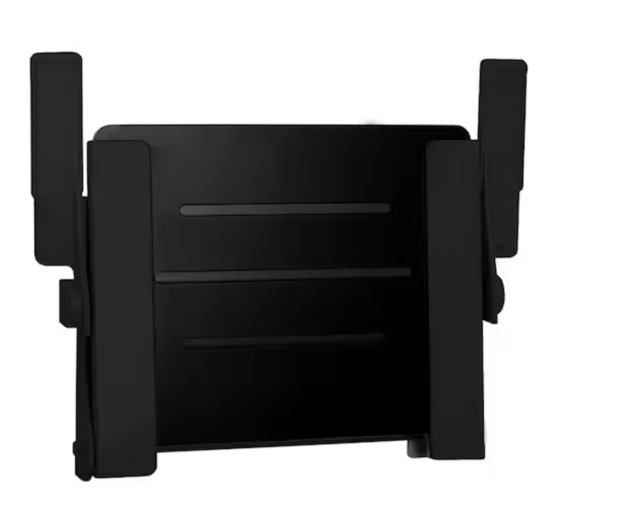 Silhouette Comfort Folding Wall Mount Shower Bench Seat with Arms in Matte Black