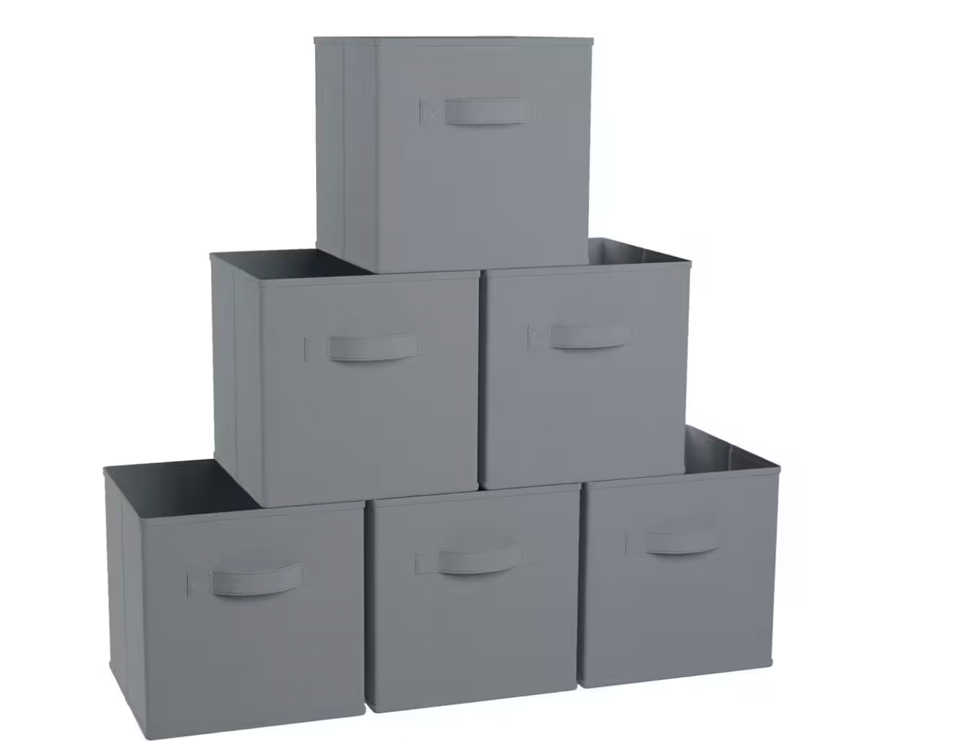 Gray Cube Storage Bin 6 Pack