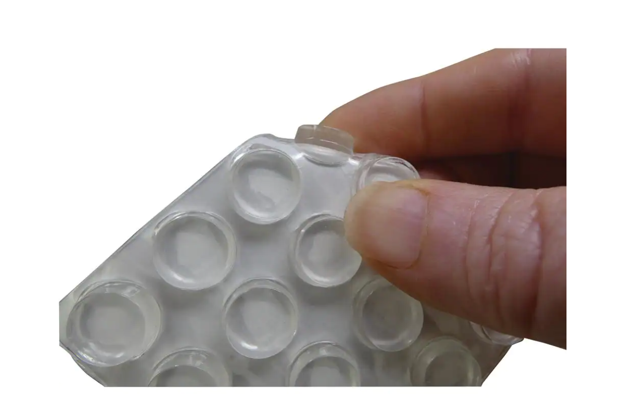 Clear Soft Rubber Like Plastic Self-Adhesive Round Bumpers (16-Pack)
