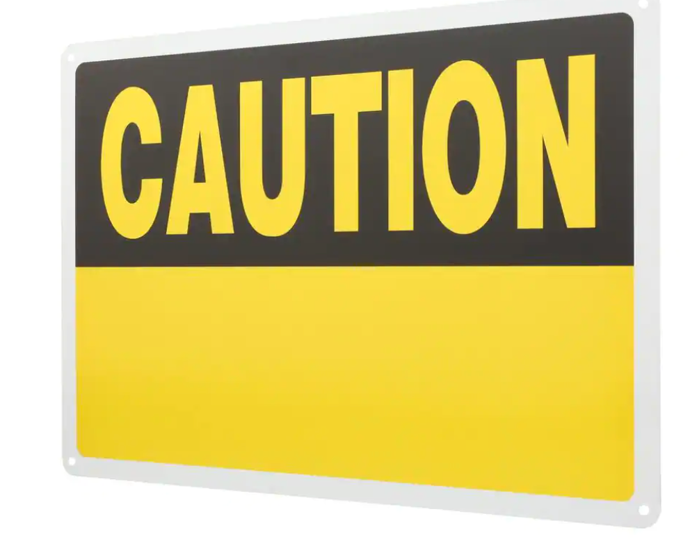 Aluminum Blank Caution Sign