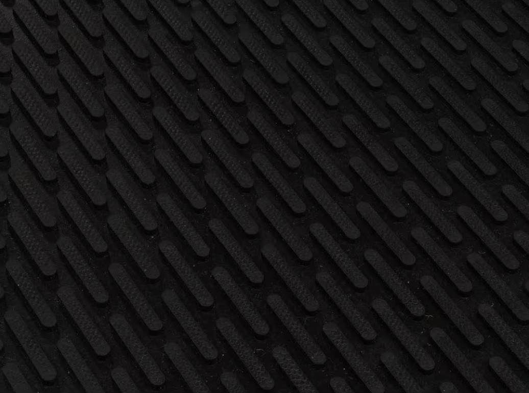 Waterproof Non-Slip Rubber Doormat, 24"x36", Black Ribbed
