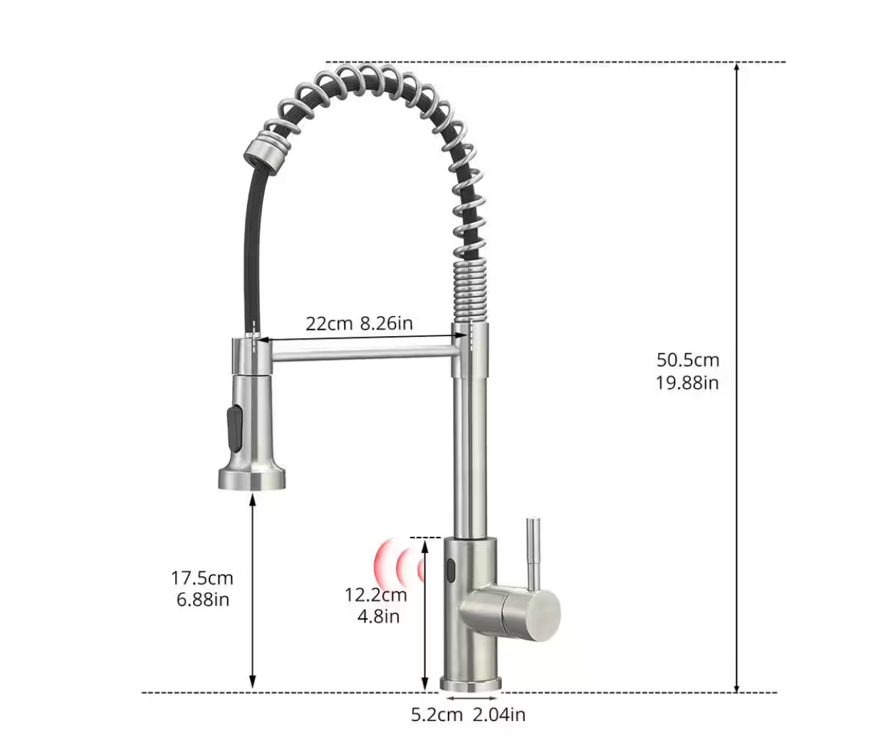 Stainless Steel Motion-Activated Kitchen Faucet