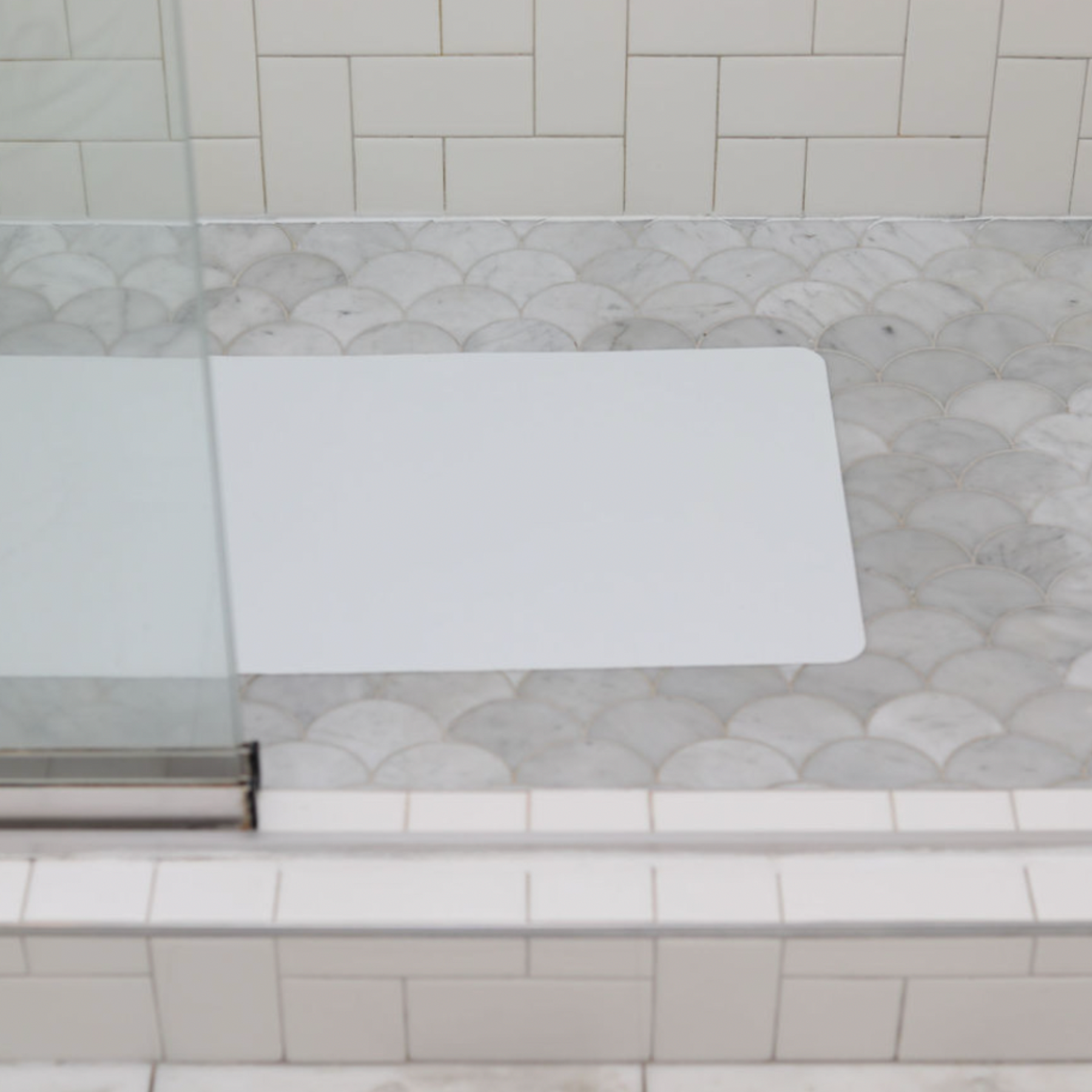 Adhesive Non-Skid Bath Mat (White)