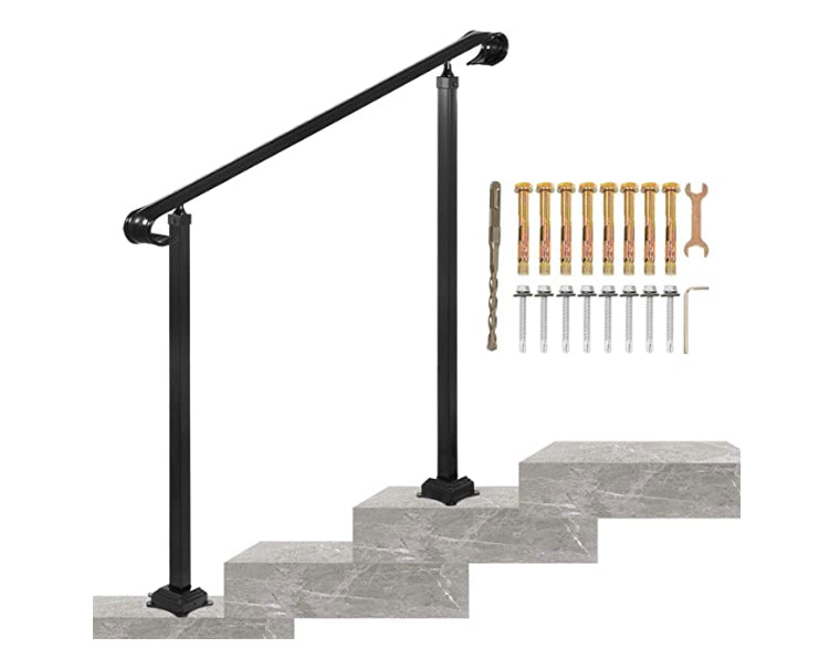 Steel Handrail for Stairs with Baseplates