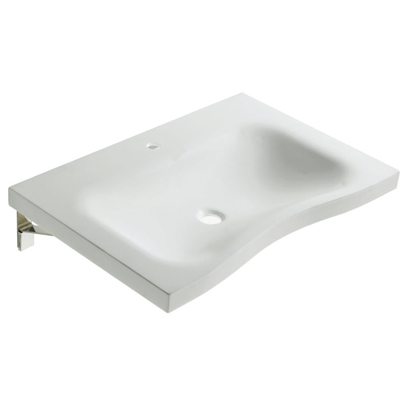 Acrylic Stone Sink With Curved Front and Shallow Basin (30"x20")