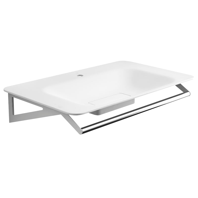 Acrylic Stone Sink With Stainless Steel Hand Pull / Towel Holder (35"x21"x7")