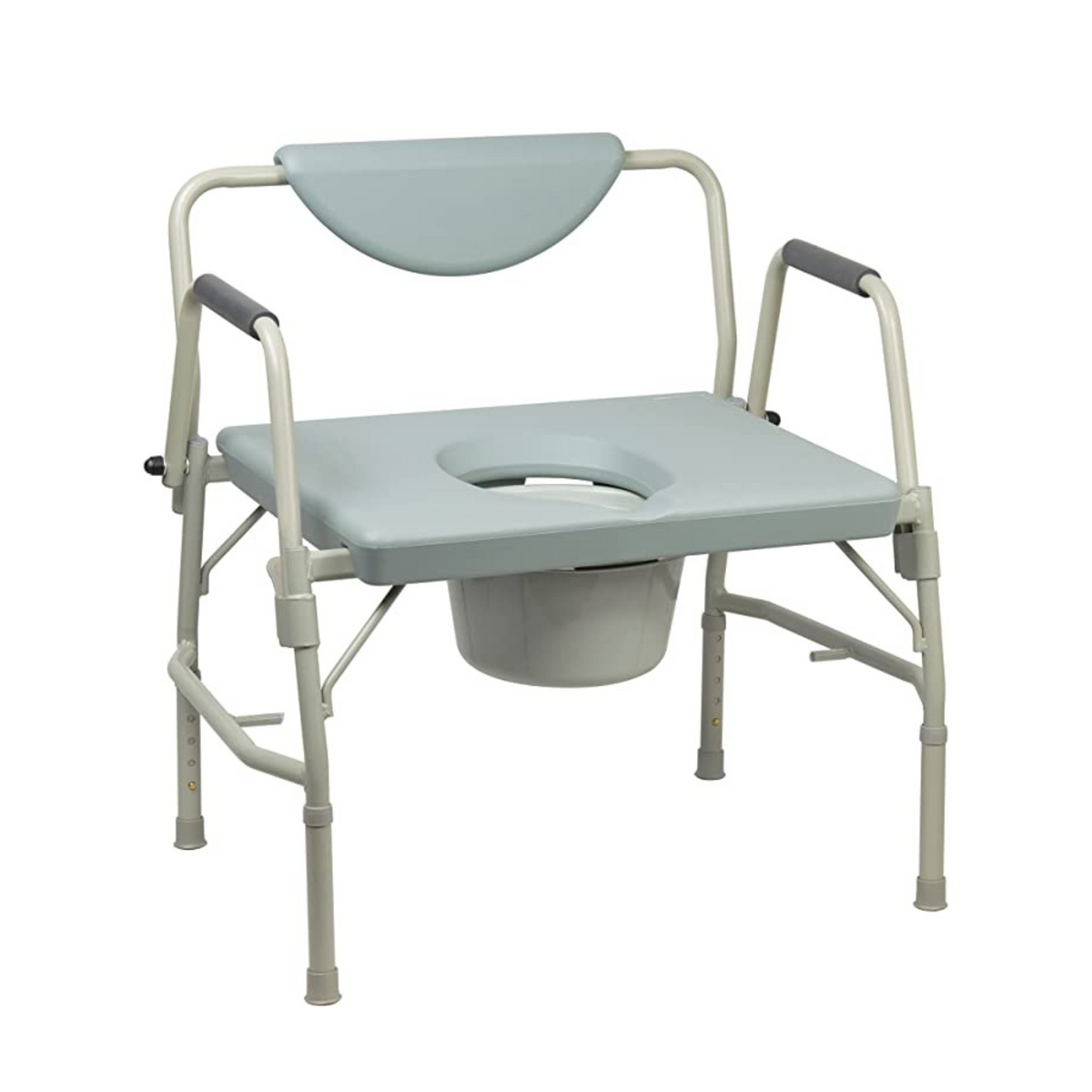 Bariatric Drop-Arm Commode with Padded Backrest