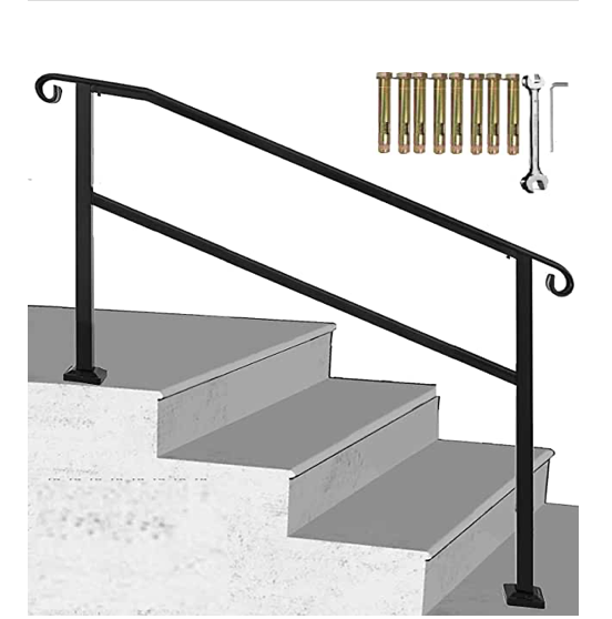 Steel Handrail for Stairs with Baseplates