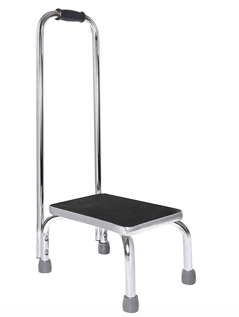 Chrome Anti-Skid Step Stool with Arm Support
