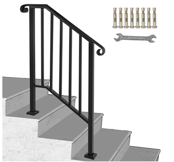 Steel Handrail for Stairs with Baseplates