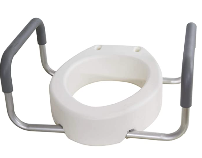 Comfortable Raised Toilet Seat with Arm Rests - Round Toilet